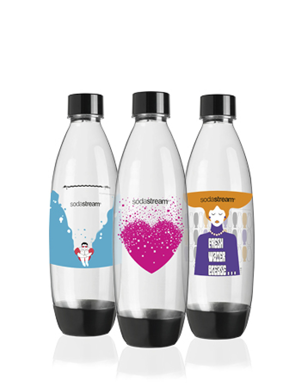 Confezione 2 bottiglie pet soda stream lavabili in