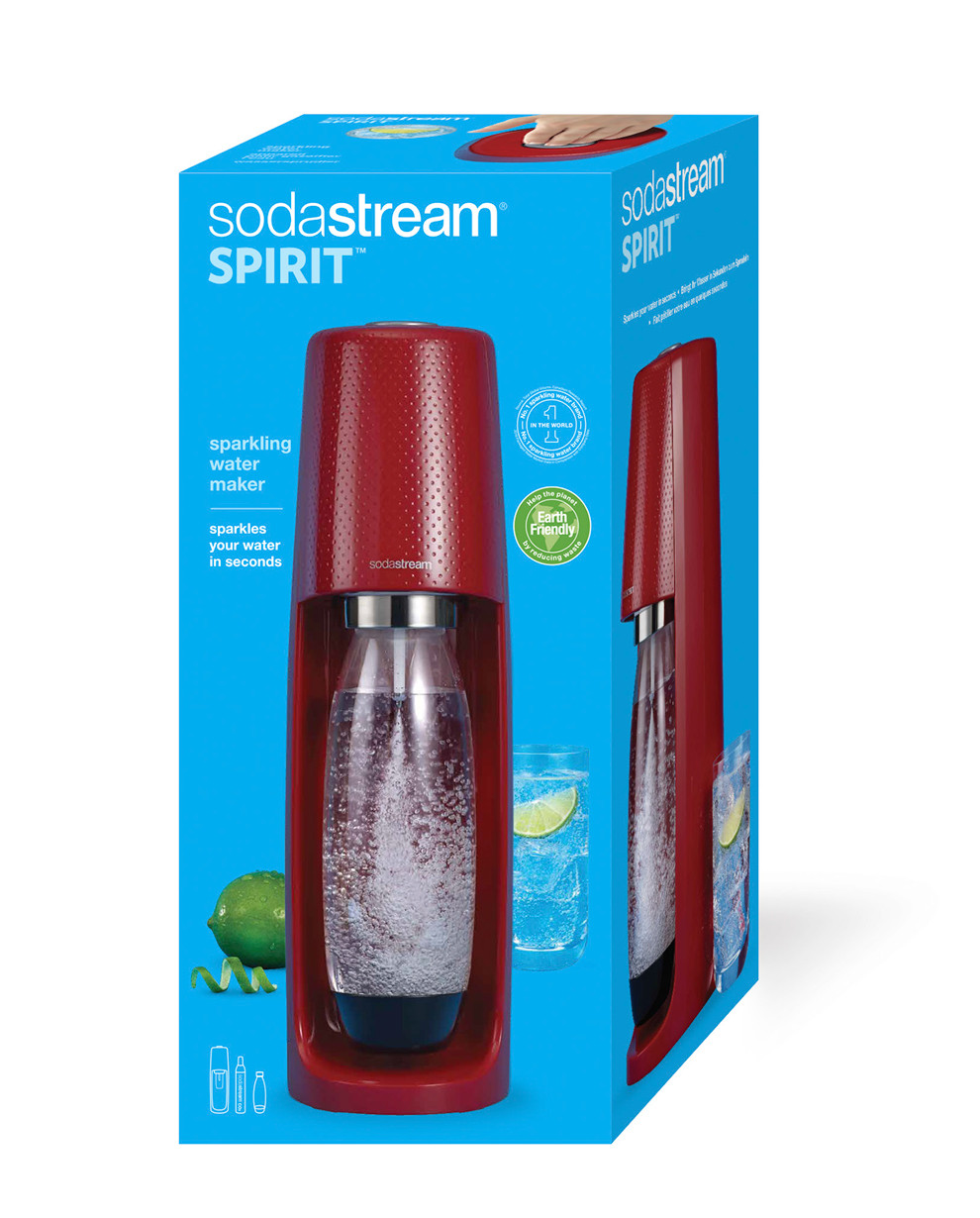 Sodastream Gasatore d'Acqua Spirit Rosso, 1 Liter, Plastica : :  Casa e cucina