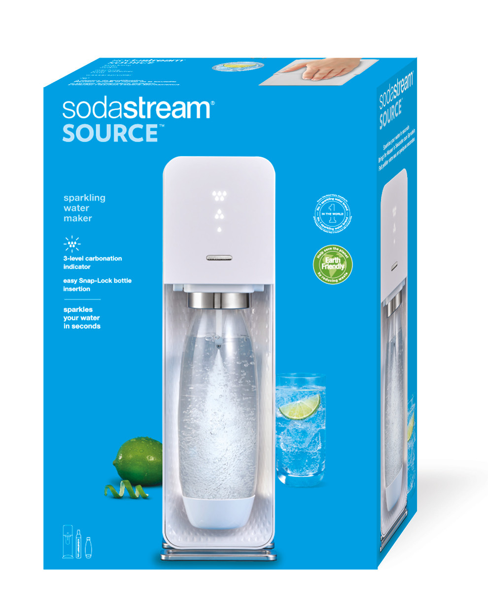 GASATORE SODASTREAM SOURCE METAL GASA ACQUA IN BOTTIGLIA ACQUA GASATA  DISPLAY