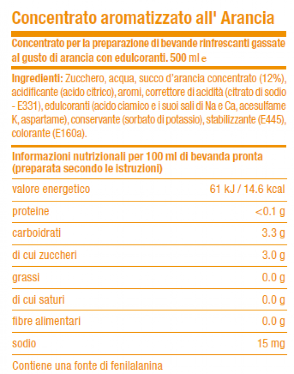 Concentrato bibite Mirinda Arancia 440ml gasatore Sodastream, offerta  vendita online