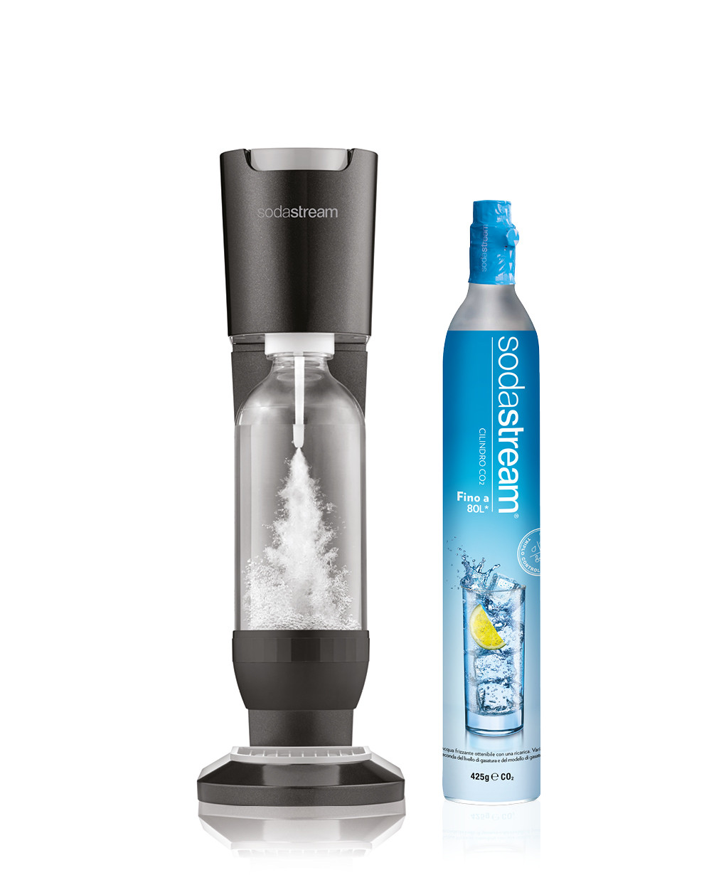 Sodastream Power Gasatore d'Acqua Frizzante, Automatico, Bottiglia 1 litro,  Cilindro Gas Alimentare 60 litri incluso, Corpo macchina in Metallo, Nero :  : Casa e cucina