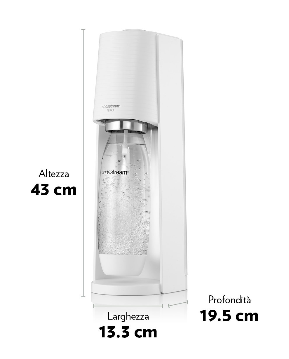 Sodastream Terra Saturatore Bianco + 2 bottiglie - Polonia, Nuova