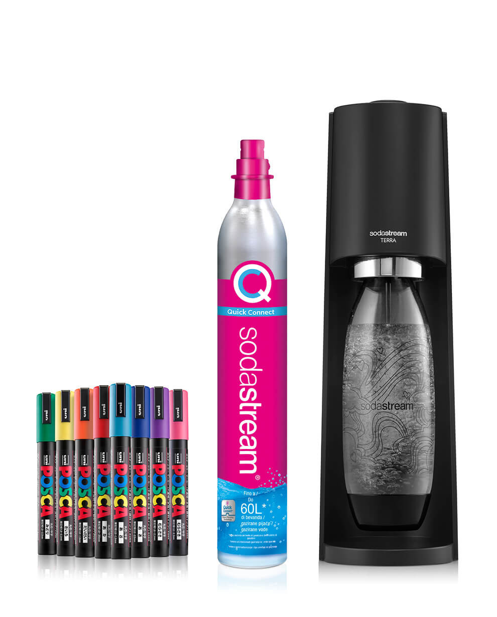 Compra SODAZiP cover protettiva adatta per le tue bottiglie SodaStream  Crystal + ricette di acqua infusa gratuite (come e-book) - nero all'ingrosso