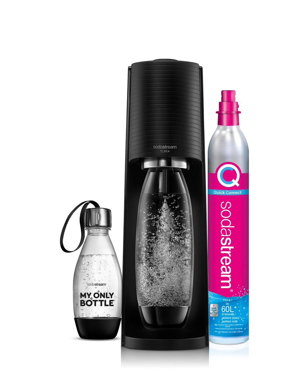 Sodastream Art Nero, Gasatore D'Acqua Per Trasformare L'Acqua In Acqua  Frizzante, Incluso Cilindro Contente Co2, 1 Bottiglia Da Un Litro, 1  Bottiglia Da L ‎18.4 X 29.7 X 44.4 Centimetri -  